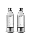 Produktbild: Aarke 2er-Pack PET-Flaschen für Wassersprudler Carbonator 3, BPA-frei mit Details in Edelstahl, 1000ml
