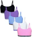 Produktbild: TupTam Mädchen Bustier mit Spaghettiträger 5er Pack, Farbe: Rosa Lila Blau Schwarz Grau, Größe: 164-170