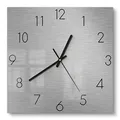 Produktbild: DEQORI Glasuhr | 30x30 cm | Motiv Gebürsteter Stahl | ausgefallene leise Design Uhr aus Glas | Wanduhr für Wohnzimmer & Küche | moderne Hingucker Uhr für die Wand