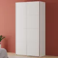 Produktbild: Forte FITTIO Kleiderschrank 120, moderner Schwebetürenschrank, 2-türig, Kleiderstange, Einlegeböden, Schlafzimmer, Holzwerkstoff, Weiß, 120,1 cm breit x 235 cm hoch x 61,2 cm tief