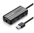 Produktbild: UGREEN HUB Splitter 3x USB 3.0 externer Netzwerkadapter RJ45 Giga HUB