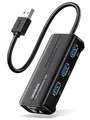 Produktbild: UGREEN USB 3.0 Hub mit Gigabit Ethernet Adapter Wired Network Card, Schwarz