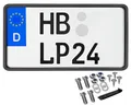 Produktbild: Kennzeichenhalter 255x130 Leichtkraftrad Motorrad Nummernschildhalterung Traktor 255 x 130 mit Rahmen Kennzeichenhalterung Kennzeichenverstärker Anhänger Kennzeichen Halter mit Befestigungsmaterial