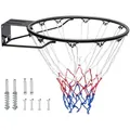 Produktbild: VEVOR Basketballkorb Hangring Basketballring 485 mm, Basketball Basketballring Netz 595 x 485 x 120 mm Qualität-und Sicherheitsgeprüft Indoor & Outdoor, Universal Stabiler Basketballkorb Orange
