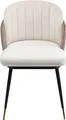 Produktbild: Kare Design Hojas Stuhl, Beige/Weiß, Holz, Stahl, Samt, Stuhl, Esszimmerstuhl, (H/B/T) 81x52x58cm