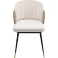 Produktbild: Polsterstuhl Esszimmerstuhl Stuhl Samtoptik Stahl Beine Beige Kare Design