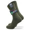Produktbild: GAWILO dicke & warme Herren Army Socken (10 Paar) | robuste Jagdsocken mit dicker Frotteesohle aus 70% Wolle | ideal auch als Arbeitssocken (DE/NL/SE/PL, Numerisch, 47, 50, Regular, Regular, grün)