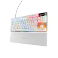 Produktbild: SteelSeries Apex Pro TKL Gen 3 Weiß - HyperMagnetic Gaming Tastatur - OmniPoint 3.0 Switches - Anpassbares Ansprechverhalten - Rapid Trigger - Rapid Tap/SOCD - OLED - PBT-Keycaps - USB-C - UK QWERTY