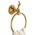 Produktbild: Luxus Handtuchhalter Handtuchring Handttuchauhänger Handtuchstange Badaccessoire Messing - Gold, poliert, edel, elegant, rostfrei (Design 1: Esclusivo)