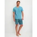 Produktbild: CALIDA Shorty Relax Streamline 1 (2 tlg) weich, Interlock-Qualität, kurze Ärmel blau XXL (58/60)