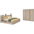 Produktbild: Schlafzimmer, Braun, Holzwerkstoff, 80x200x120 cm, Kinder- & Jugendzimmer, Jugendmöbel, Komplette Kinder- & Jugendzimmer