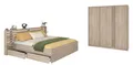Produktbild: Parisot Komplettschlafzimmer Escale in Japanische Eiche mit 160er Doppelbett, (Komplett-Set, 4-tlg., in verschiedenen Varianten wählbar), in verschiedenen Varianten wählbar