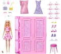 Produktbild: BARBIE DREAM WARDROBE FOR CLOTHES WARDROBE + clothes + doll HXD58 Mattel