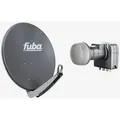 Produktbild: Fuba Sat Anlage 4 Teilnehmer | Satellitenschüssel Komplettset - DAA 650 A Sat-Schüssel 60x65cm Alu anthrazit + Fuba DEK 417 Quad LNB 4 Teilnehmer (D