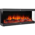 Produktbild: Tectake Elektro Wandkamin Luciano 2 Leistungsstufen Mit 900 W und 1800 W Mit Holz  und Glutimitation Sowie 3D Flammeneffekt  97 x 25 x 43 cm Schwarz