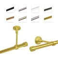 Produktbild: MDEKOR Gardinenstange 280 cm einläufig | Vorhangstange für die Wandmontage oder Deckenmontage Messing Gold aus Metall | Gardinenstangenset Ø 19mm