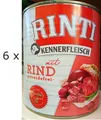 Produktbild: (EUR 5,77/kg)  Rinti Kennerfleisch mit Rind getreidefreies Nassfutter: 6 x 800 g