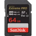 Produktbild: SANDISK Extreme PRO UHS-II V60 (64 GB, SDXC, U3, UHS-II) (SDSDXEP-064G-GN4IN)