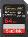 Produktbild: SANDISK SD Extreme Pro 64 GB 280 MB/s V60 C10 UHS-II