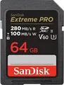 Produktbild: SanDisk Extreme PRO 64 GB V60 UHS-II 280/100MBs SDXC 280 MB/s (SDSDXEP-064G-GN4IN)