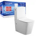 Produktbild: sanicomfort Stand-WC Kombination Aliki Square spülrandlos, inkl. WC-Sitz und Spülkasten mit waagerechtem Abgang