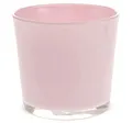 Produktbild: matches21 Glastopf Pflanzgefäß Teelichtglas Topf rund Übertopf Pflanztopf Blumentopf Glas rosa 1 STK 11,5x11 cm