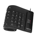 Produktbild: LogiLink ID0019A - flexible & wasserfeste Tastatur (QWERTZ) 109 Tasten, mit USB-PS/2 Adapter, Farbe: Schwarz