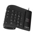Produktbild: Flexible, wasserdichte USB/PS/2-Tastatur, schwarz - LogiLink, ID0019A