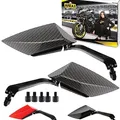 Produktbild: Area1 Universal Motorrad Rückspiegel Paar e-geprüft 2x M10 Rechtsgewinde + Linksgewindeadapter, kompatibel mit z.B. Duke, SMC
