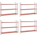 Produktbild: Modulares Wandregal Strängnäs 4er Set Rot