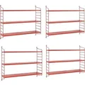 Produktbild: [en.casa] - Modulares Wandregal Strängnäs 4er Set Rot
