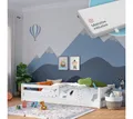 Produktbild: Bellabino Kinderbett Iskri mit Rausfallschutz und Lattenrost (weiß, mit Matratze), Bodenbett verfügbar in 90/120/140x200