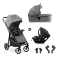 Produktbild: hauck 3in1 Kinderwagen Set Shop N Care Trio Set inkl. Buggy, Babywanne, Babyschale ab Geburt bis 22 kg, Klein Zusammenklappbar, Liegefunktion, Getränkehalter & Tablett, UV-Schutz 50+ (Grey)