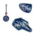 Produktbild: Step by Step Magic MAGS Reflect „Star Shuttle Elio“, 3-teilig, reflektierendes Motiv, 2 Magnet-Applikationen und 1 Anhänger, Ergänzung für Schulranzen oder Rucksack, blau-grau