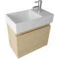 Produktbild: Alpenberger Moderner Waschplatz | Keramikbecken mit Unterschrank | Badmöbel Set Vormontiert | Waschbecken Badschrank SoftClose | Waschtisch Gäste-WC