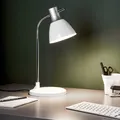 Produktbild: BRILLIANT Tischleuchte Jan | schlichte Tischleuchte | Metall/Kunststoff | silber/weiß | Druckschalter | 1x E27 max. 40 W