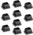Produktbild: Enkotrade 10 Stück Lamellenstopfen für Vierkantrohre, 10x10 mm, Rohrabdeckung aus hochwertigem Polyethylen Kunststoff, Stopfen, Endstopfen, Kappen, Gleiter | Rohrstopfen Quadratisch