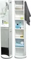 Produktbild: Tendance Badezimmerschrank mit schwenkbarem Spiegel weiß MDF-Platte Glas 36x36x169,5 cm
