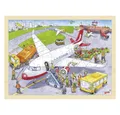 Produktbild: goki Rahmenpuzzle Einlegepuzzle Auf dem Flughafen Holzpuzzle 96 Teile, 96 Puzzleteile, sehr stabile Holzteile