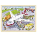 Produktbild: Einlegepuzzle Auf dem Flughafen Holzpuzzle Fahrzeuge Kinderpuzzle NEU OVP
