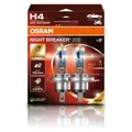 Produktbild: OSRAM NIGHT BREAKER® 220 H4 DUOBOX NEXT GENERATION HALOGEN SCHEINWERFERLAMPE 12V