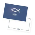 Produktbild: itenga 24x Dankeskarten Kommunion Taufe Konfirmation FISCH Danksagung 8,5x5c5cm