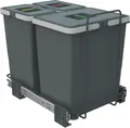 Produktbild: ECOFIL Abfallsammler 18+8+8L mit Deckel; vollausziebar; Bodenmontage ab Korpusbreite 40cm