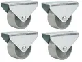 Produktbild: 4 Stk. Möbel-Bockrolle 15x14mm Kunststoff-Rad grau