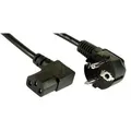 Produktbild: INLINE Netzkabel, Schutzkontakt gewinkelt auf Kaltgerätestecker C13 rechts abgewinkelt, 0,5m, schwarz