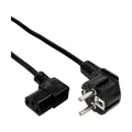 Produktbild: 0,5m Netzkabel InLine Schutzkontakt gewinkelt auf Kaltgerätestecker C13 gewink.