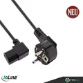 Produktbild: Netzkabel 0,5m  InLine Schutzkontakt gewinkelt auf Kaltgerätestecker C13 gewink.