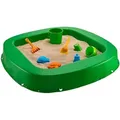 Produktbild: Buri - Premium Sandkasten aus Kunststoff in verschiedenen Farben 150 x 150 x 20 cm - grün