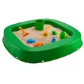 Produktbild: BURI Premium Sandkasten aus Kunststoff 150 x 150 x 20 cm, Grün, Made in Germany – Robuster Buddelkasten für den Garten, Kinderspielzeug zum Buddeln mit Sand oder Kies, sehr stabil & hochwertig