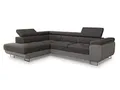 Produktbild: Sofnet Ecksofa Caris mit Schlaffunktion und einstellbare Kopfstützen, Wohnlandschaft mit Bettkasten, Couch, Sofa, Bettsofa (Grau + Dunkelgrau (Sawana 21 + Sawana 05), Ecksofa Links)